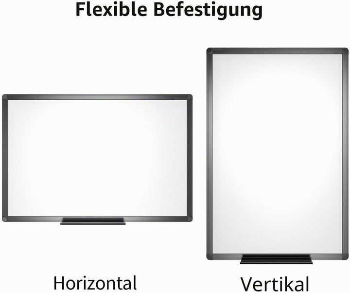 VIZ-PRO magnetisches trocken abwischbar Whiteboard/weisse Tafel, 90 x 60 cm, schwarzer Aluminiumrahm