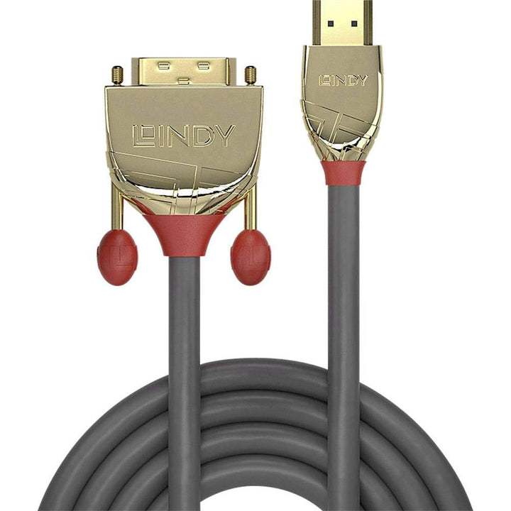 LINDY HDMI/DVI Anschlusskabel 0.50m 36193 Grau [1x HDMI-Stecker - 1x DVI-Stecker 18+1pol.] 0.5m, 0.5