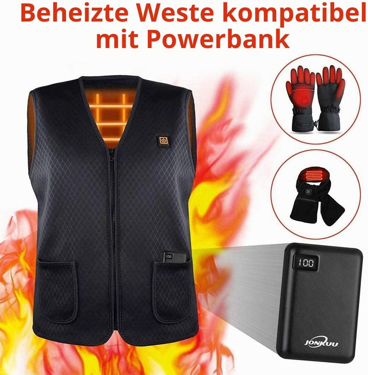 JONKUU Powerbank 10000mAh Externer Akku Klein 2 USB Port Power Pack Kompakt Handy Mini Tragbares Lad
