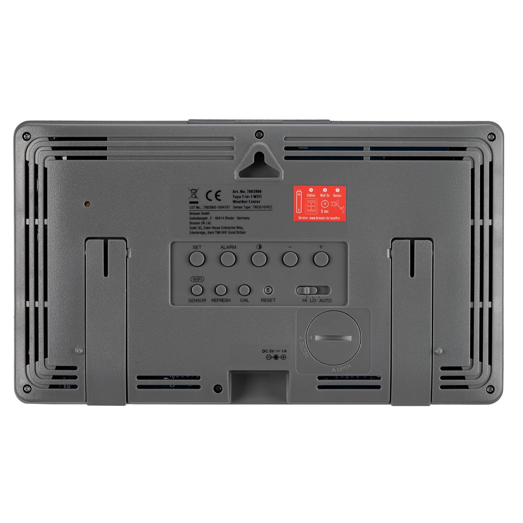 Bresser Smarte Tuya Profi-Wetterstation mit 7-in-1-Sensor, Luftqualitätsmonitor, Solar & App-Steueru