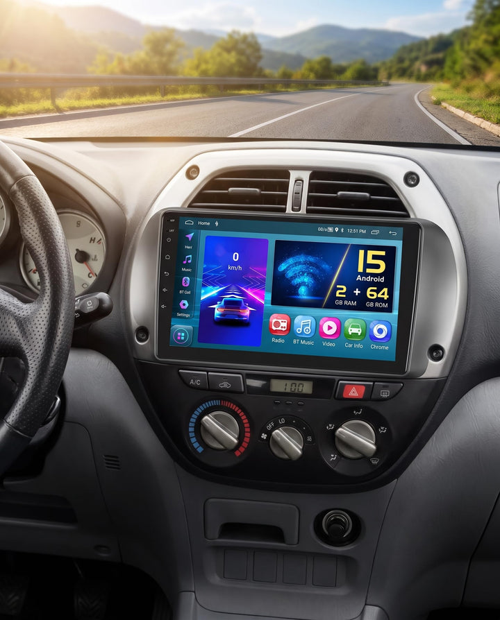Hikity 2GB+64GB Android 15 Autoradio für Toyota RAV4 2001-2006 Radio Wireless CarPlay Android Auto B