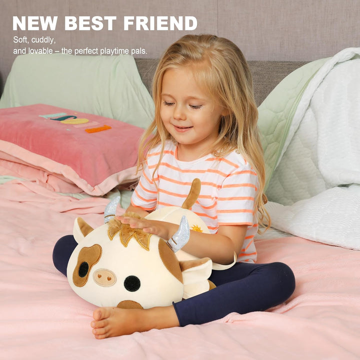 shownicer Plüschtier Kuh Kuscheltier Stofftier Kawaii Kuh Plüsch Kissen Spielzeug Milchkuh Plüsch Wu