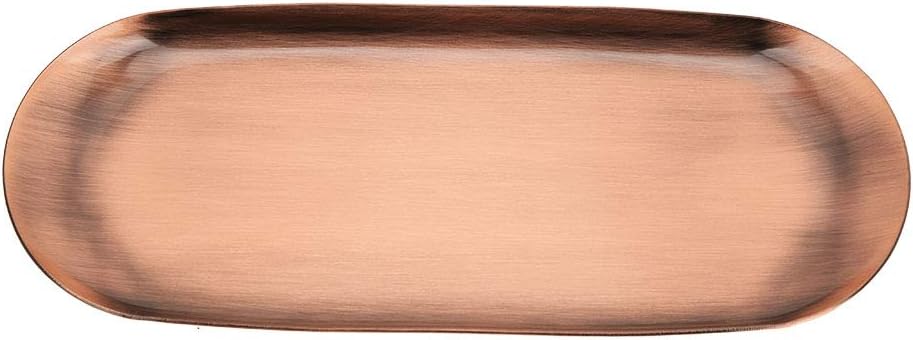 Jeanoko 430 Edelstahl-Aufbewahrungstablett, Glatte Linien, Schreibtisch-Dekor-Organizer, 23 X 9,4 cm
