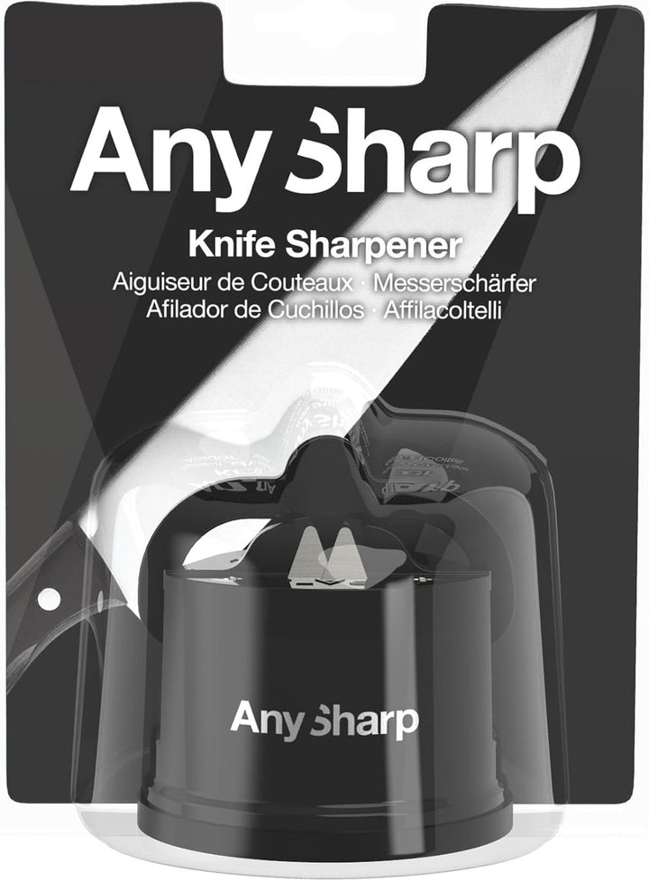 AnySharp Messerschärfer | Freihändige Sicherheit, PowerGrip Saugnapf | Sicheres Schärfen aller Küche