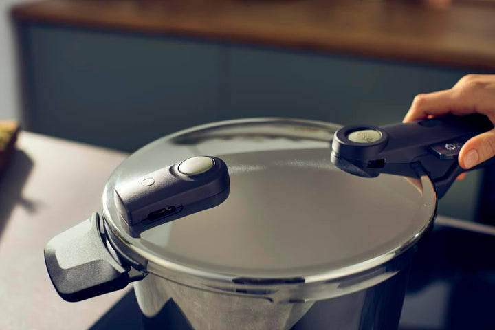 Fissler Vitaquick® Elemental Schnellkochtopf 3,5 L (Ø 22 cm) salbeigrün – Made in Germany, kompakt,