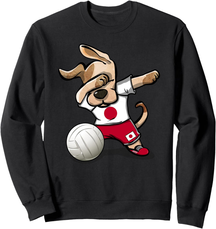 Lustiger Tupfender Hund Japan Volleyball - Japanische Flagge Sweatshirt