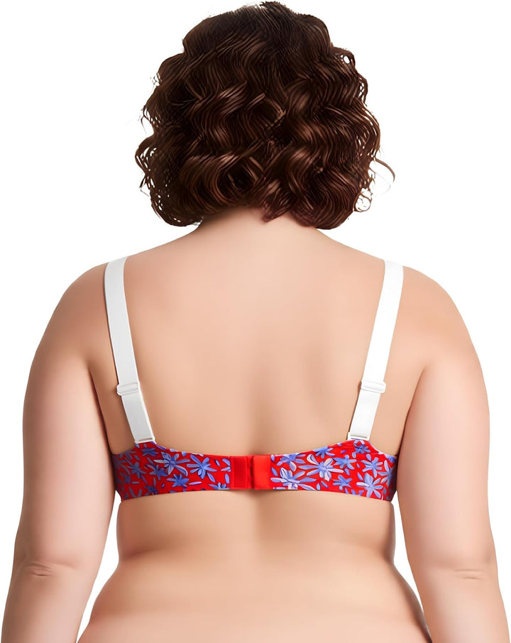 Curve Muse Damen-BH, ungefüttert, Balconette, Baumwolle, Spitze, Übergrösse, 2er- oder 3er-Pack 75E