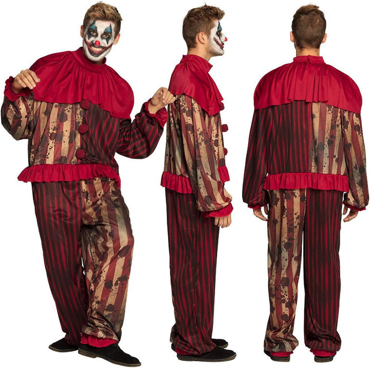 Boland - Kostüm Mitternachts-Clown, Overall mit Kragen, Herren, Horror, Clown, Psycho, Halloween, Ka