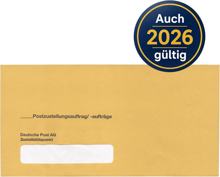 Postzustellungsumschläge Standard „ Postzustellungsauftrag “ - Zustellungshüllen mit Fenster 120 × 2
