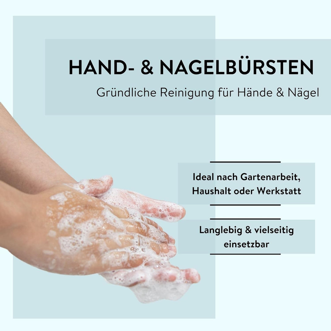 PARSA Beauty Doppelseitige Handbürste Nagelbürste – Nail Brush im Set (10 Stück Weiss) – Handwaschbü