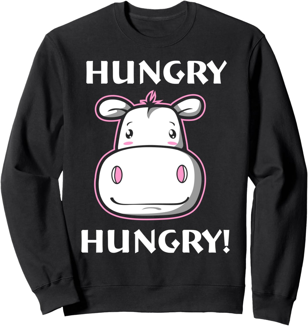 Lustiges Nilpferd hungrig hungrig süsses Vintage-Nilpferdgesc Sweatshirt