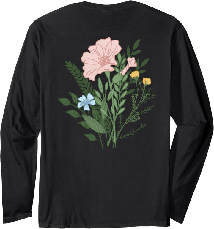 Trendy Be Kind To One Another Flower Bouquet Front & Back Langarmshirt