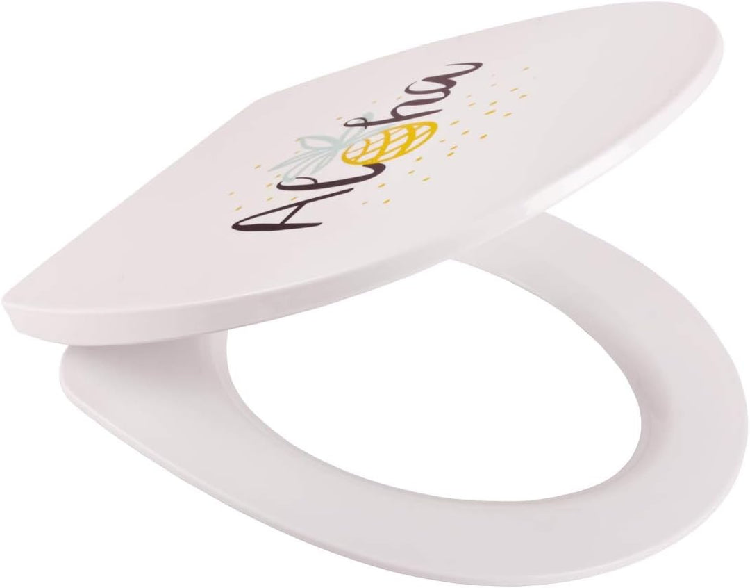 SITZPLATZ® WC-Sitz mit Absenkautomatik, Reise Dekor Luau (Aloha), Thermoplast Toilettendeckel, abneh