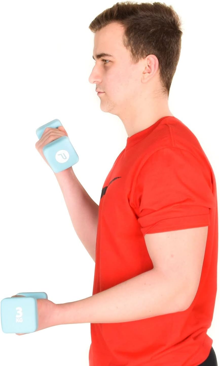 Pure2Improve 6 Neoprenhanteln 3.0 kg hellblau Krafttraining Ausdauer