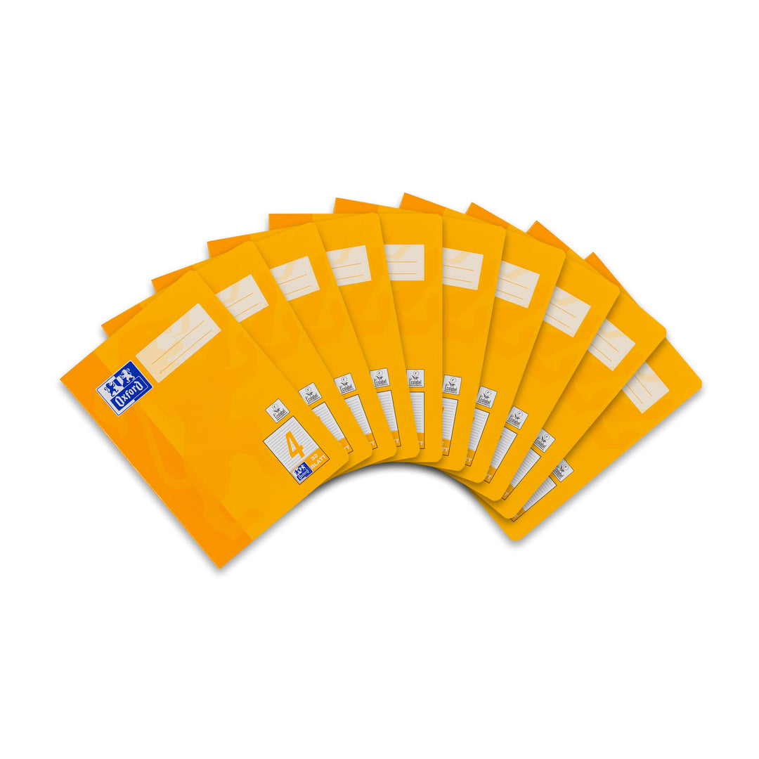 Oxford Schulheft A5, 32 Blatt, Lineatur 4, liniert, 10 Stück 4 - Liniert ab 4. Klasse, 4 - Liniert a