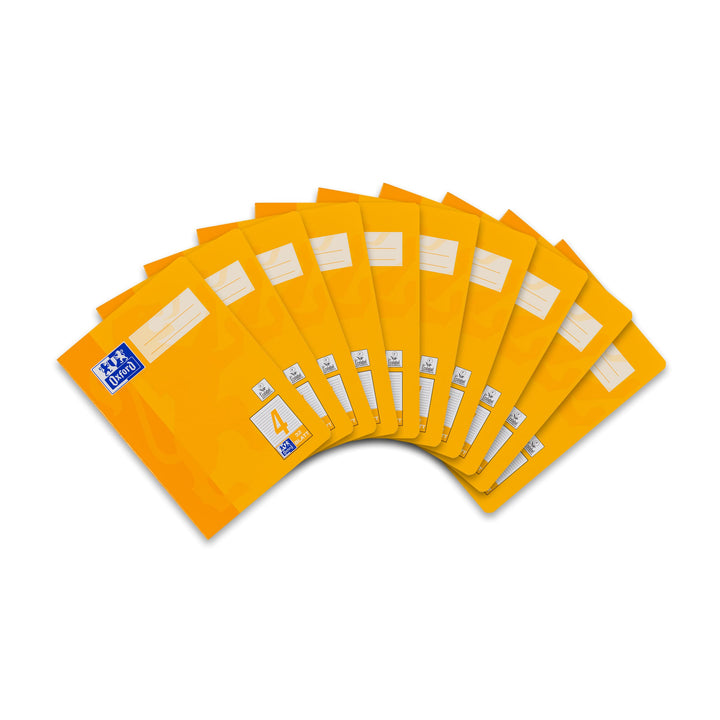 Oxford Schulheft A5, 32 Blatt, Lineatur 4, liniert, 10 Stück 4 - Liniert ab 4. Klasse, 4 - Liniert a