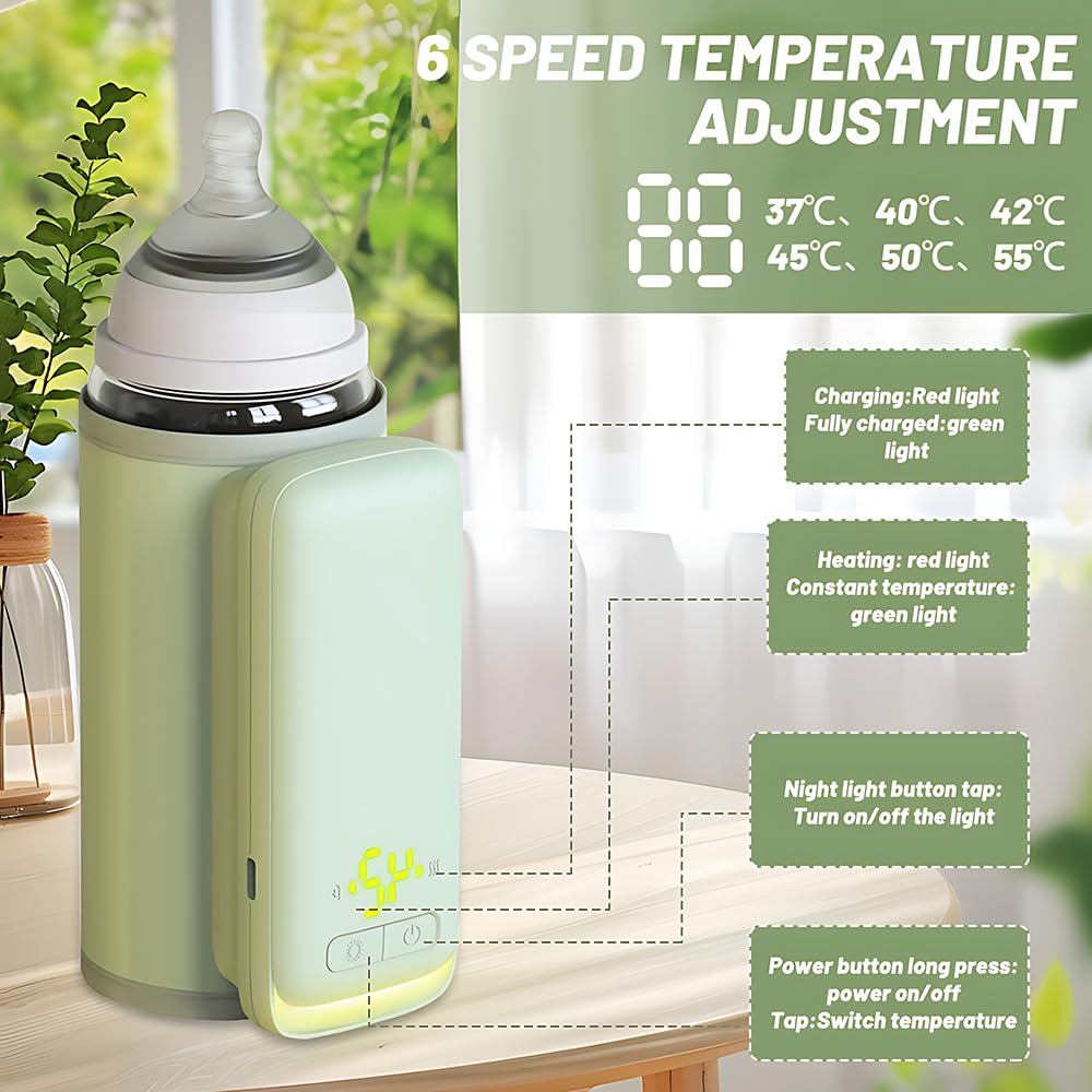 Flaschenwärmer Baby Unterwegs, HOVCEH Tragbarer Flaschenwärmer Baby, 8000mAh Dämmung Portable Bottle