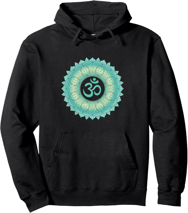 Türkis Goa Mandala - Goa Om, Goa Zeichen, Psytrance Pullover Hoodie