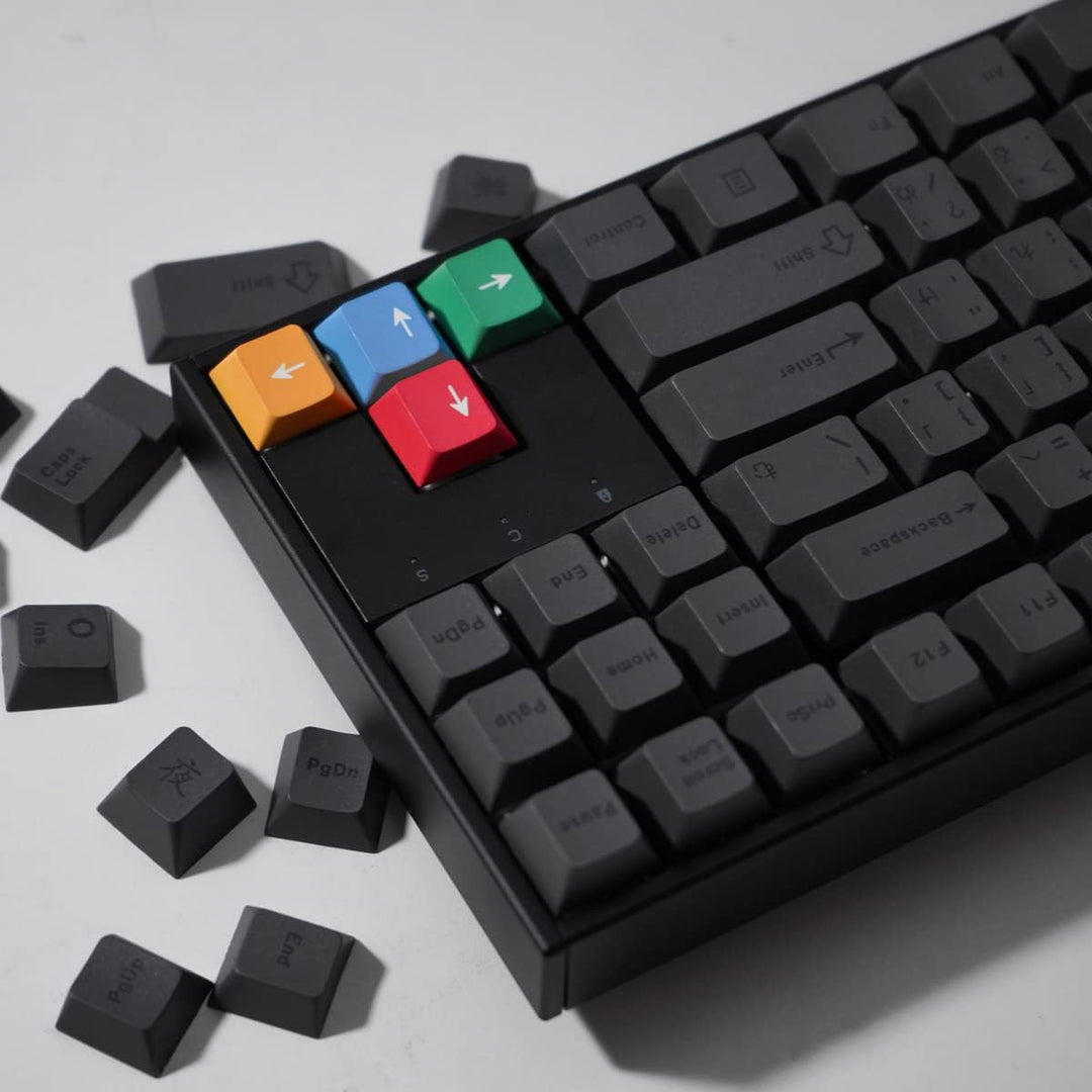 PBT Tastenkappen 130 Tasten Dye Sub Cherry Profile Japanese Gray Keycaps Set for 61/87/104/108 Cherr
