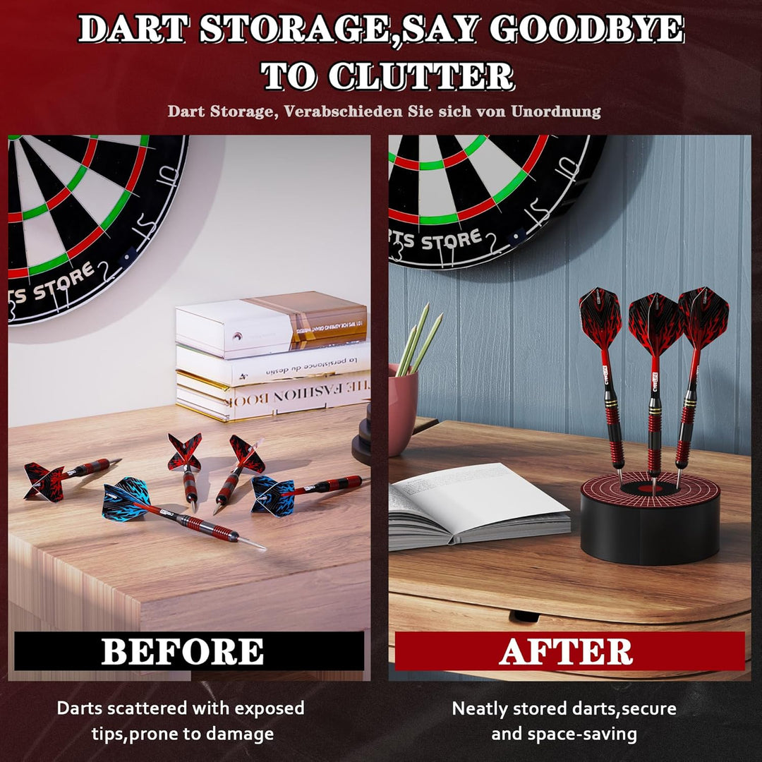 CyeeLife Mini Dart Dock - Dartpfeile Halterung - Dartscheibe Form Premium Sisal Dartständer - Stilvo