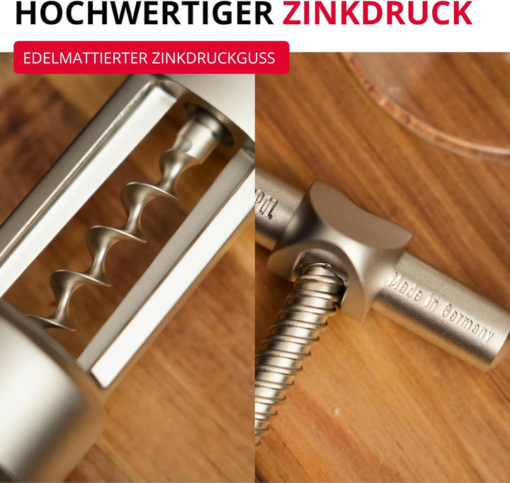 Westmark Glockenkorkenzieher mit Korkabstreifer, Monopol Edition, Stahl/Zink-Druckguss, Barolo, Edel