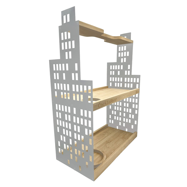 UNUS HOME Etagere Cocktailbar, weiss, 2 Etagen mit Griff, für Cocktails, Früchte und Snacks mit Flas