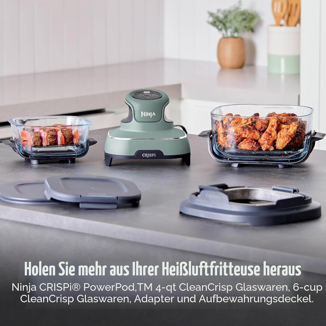 Ninja Crispi Luftfritteuse, Mikrowellen-, Gefrierschrank- und spülmaschinengeeignet, tragbares Kochs