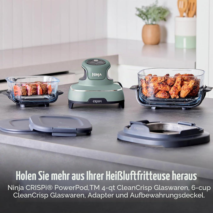 Ninja Crispi Luftfritteuse, Mikrowellen-, Gefrierschrank- und spülmaschinengeeignet, tragbares Kochs
