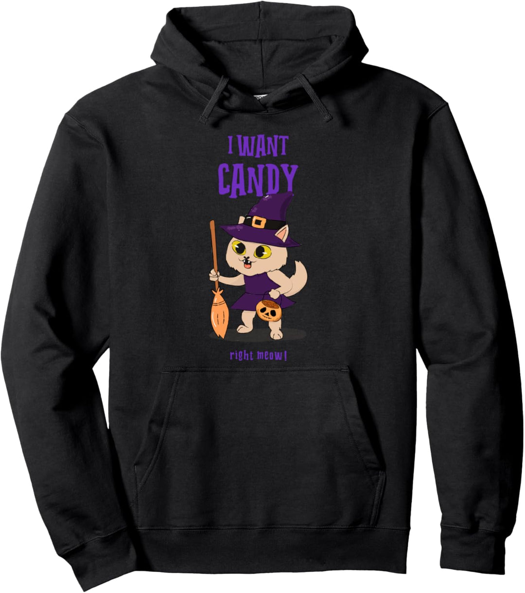 Ich möchte Süssigkeiten Katze lustiges Kostüm Halloween Pullover Hoodie