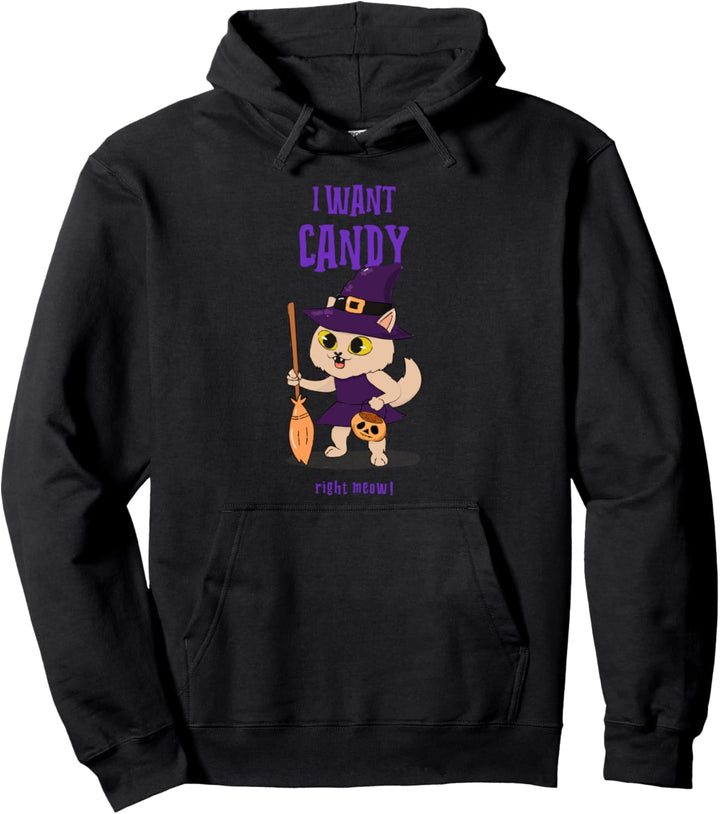 Ich möchte Süssigkeiten Katze lustiges Kostüm Halloween Pullover Hoodie