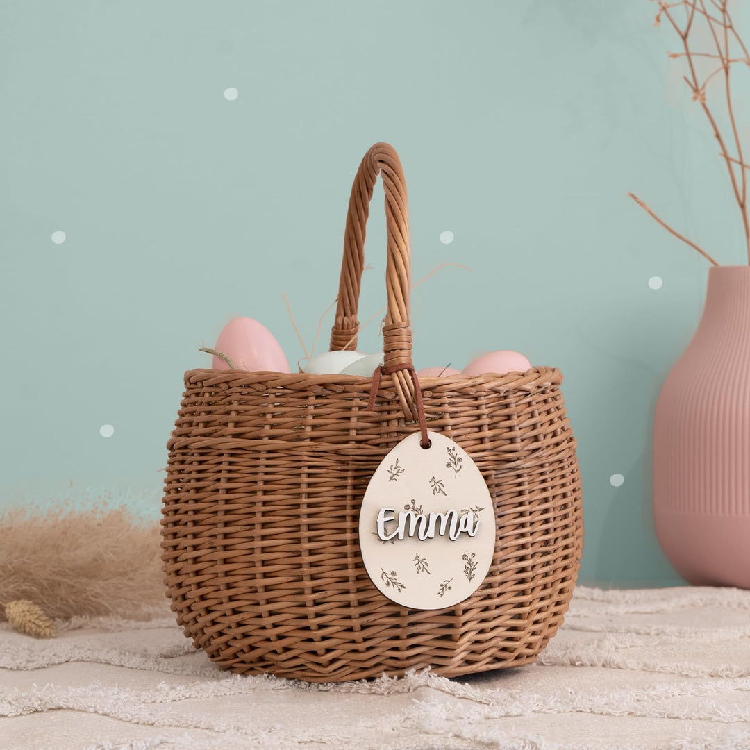 Personalisiertes Osterkörbchen – Weidenkörbchen für Kinder & Babys – Mit süssem Tier-Design – Ostere