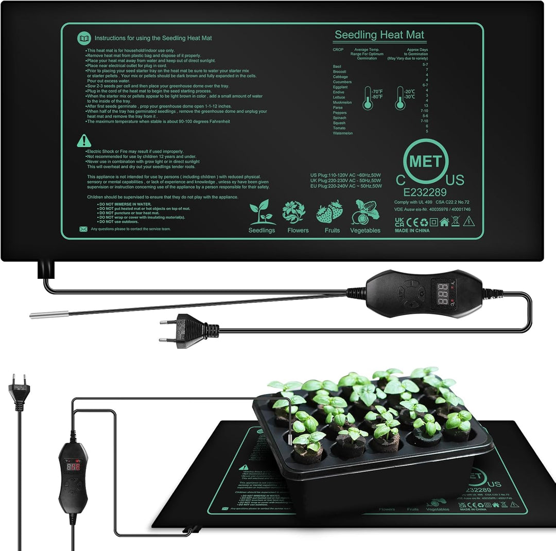 Heizmatte Pflanzen Mit Thermostat, Heizmatte Mit Thermostat, Digitales Heizmatte Gewächshaus, Zimmer