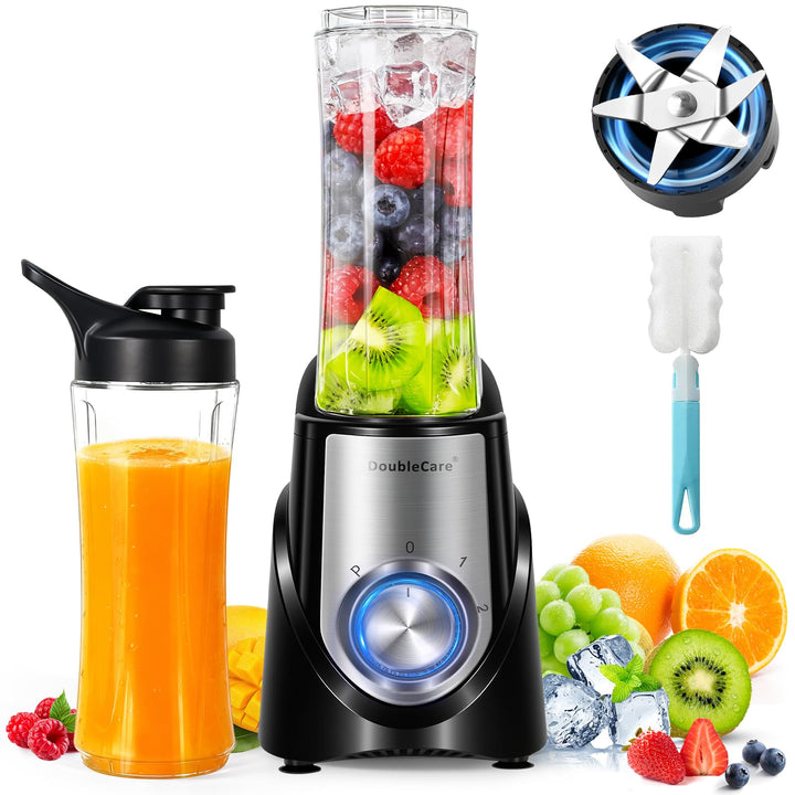 Mixer,Smoothie Maker, Mini Standmixer Blender Elektrisch, 3 Einstellbare Geschwindigkeiten, 600 ml T