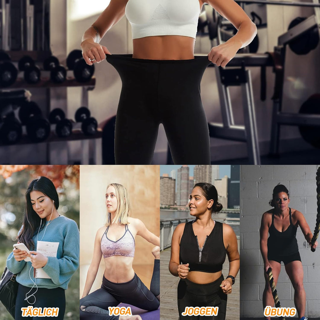 Schwitzhose zum Abnehmen Sauna Hose Damen Hot Thermo Sweat Jogginghose Schwitz Leggings Damen High W