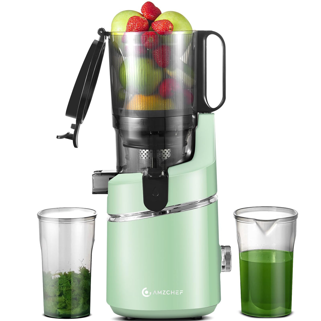 AMZCHEF Automatischer All-in-One Entsafter, 135MM Öffnung und 1,8L Entsafter für Gemüse und Obst, 25