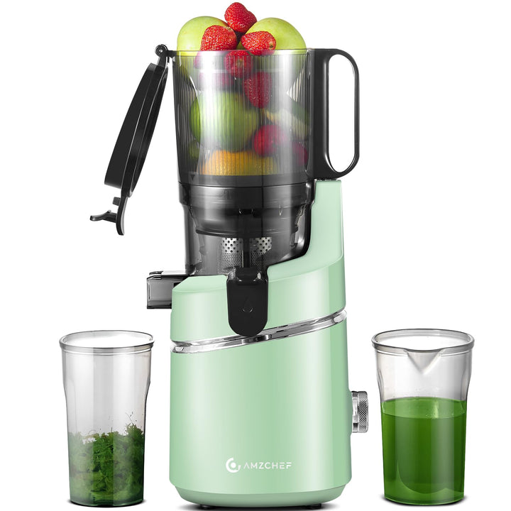 AMZCHEF Automatischer All-in-One Entsafter, 135MM Öffnung und 1,8L Entsafter für Gemüse und Obst, 25