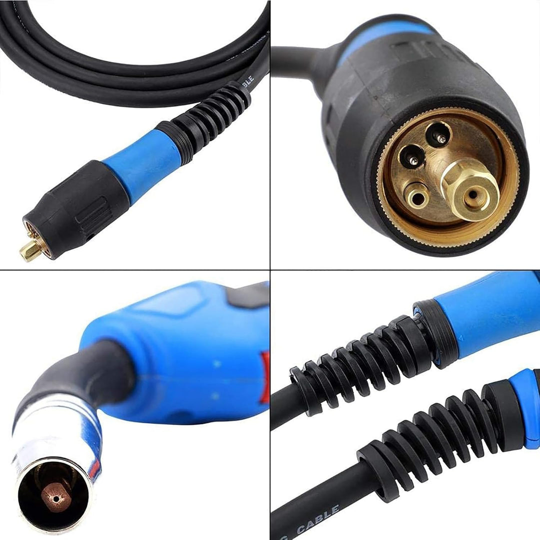 MIG/MAG Schweissbrenner, Schlauchpaket MB15 Welding Torch CO² Schutzgas Schweissbrenner 4m, mit Euro