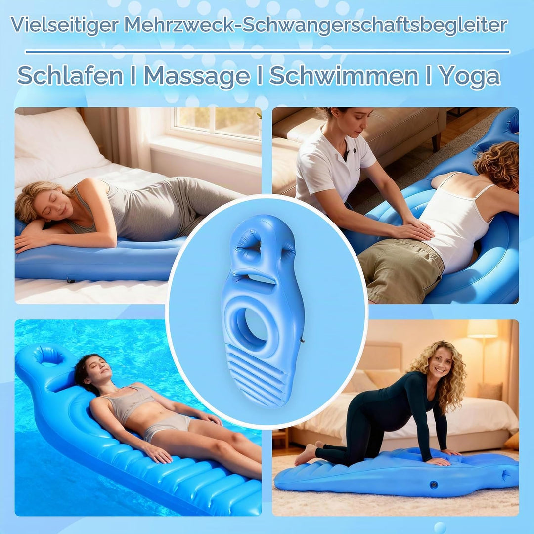 Aufblasbares Schwangerschaftskissen, perforierte PVC-Luftmatratze, Bauchliegematte, Ganzkörper-Schwa