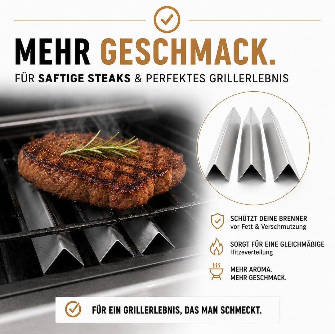 Aromaschienen 3 Stück I 7635 Weber Spirit 210 220 E210 S210 E220 S220 Series Flavorizer Bars ab Bj.