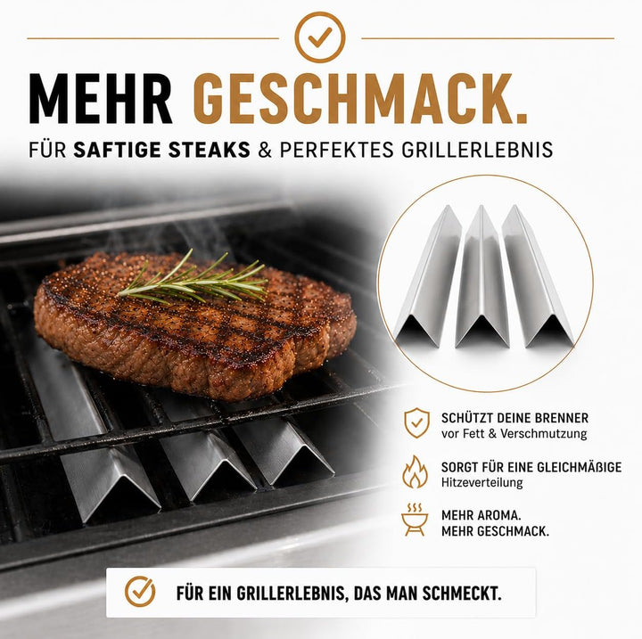 Aromaschienen 3 Stück I 7635 Weber Spirit 210 220 E210 S210 E220 S220 Series Flavorizer Bars ab Bj.