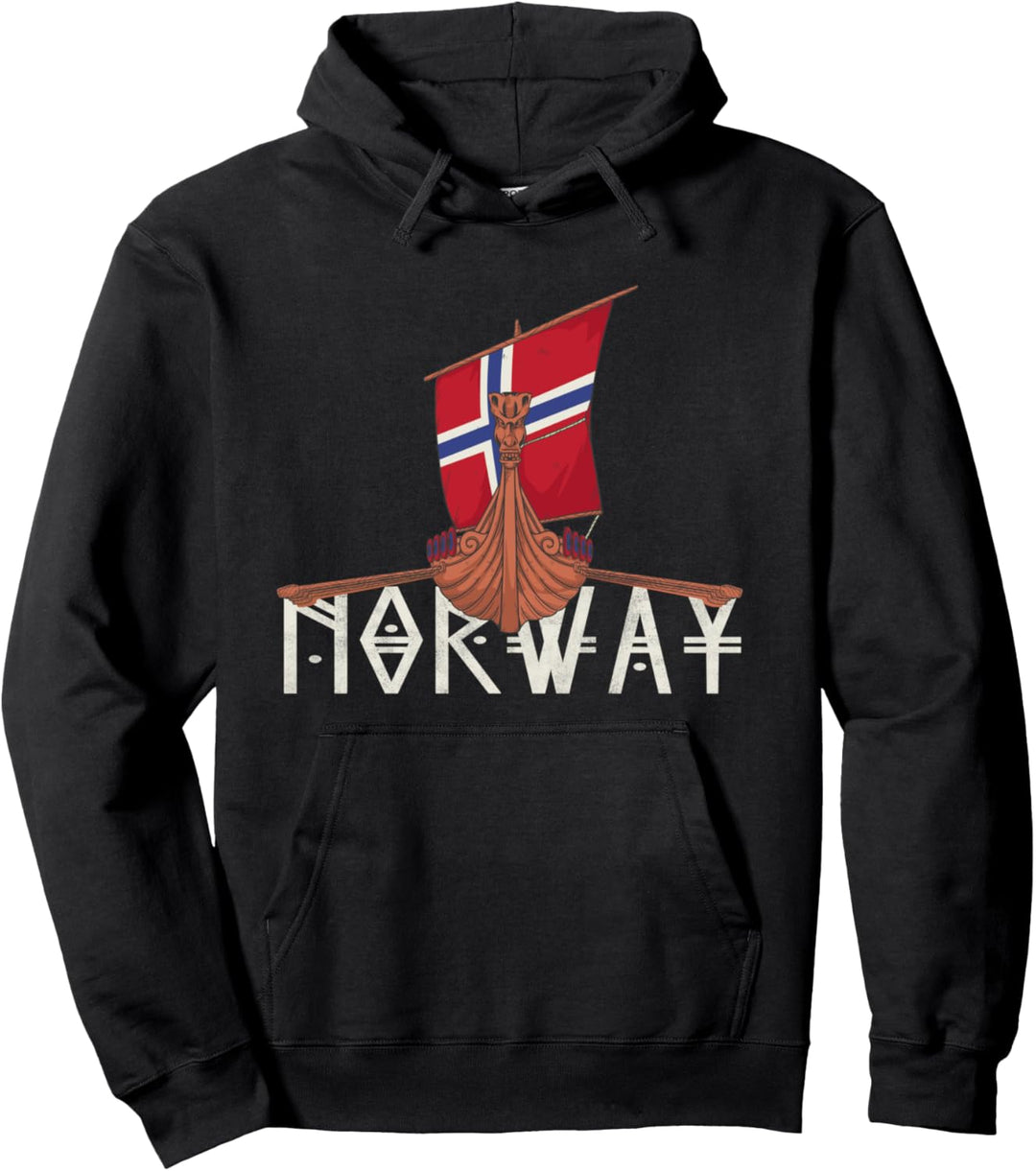 Norwegen Wikinger Schiff Norge Flagge Pullover Hoodie