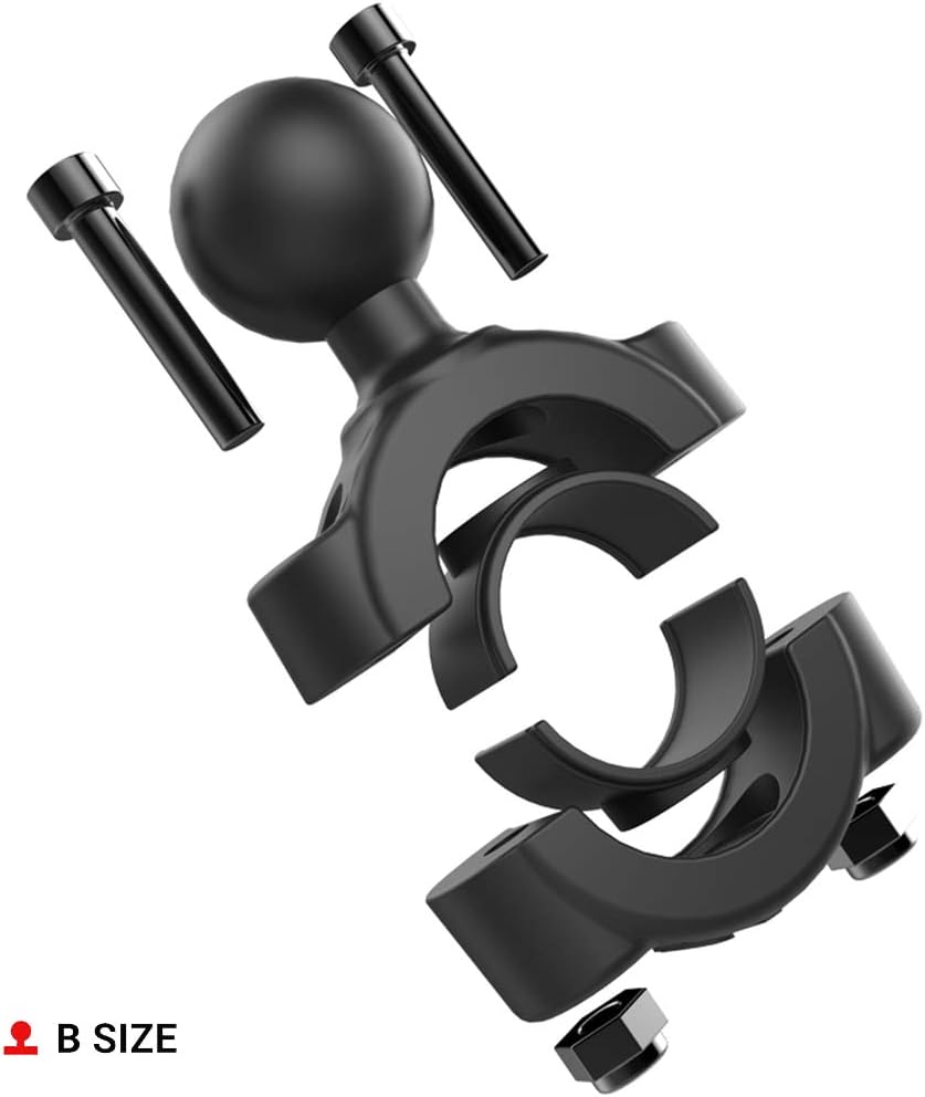 Ram Mount RAM-B-408-75-1U Aluminium Drehmoment Mittel Schienenbasis, Grösse B, Schwarz
