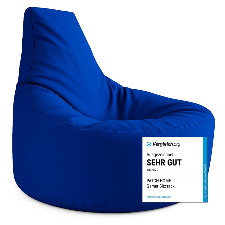 PATCH HOME Gamer Kissen & Lounge Sitzsack – befüllbar mit Reissverschluss, gefüllt mit Styropor, gee
