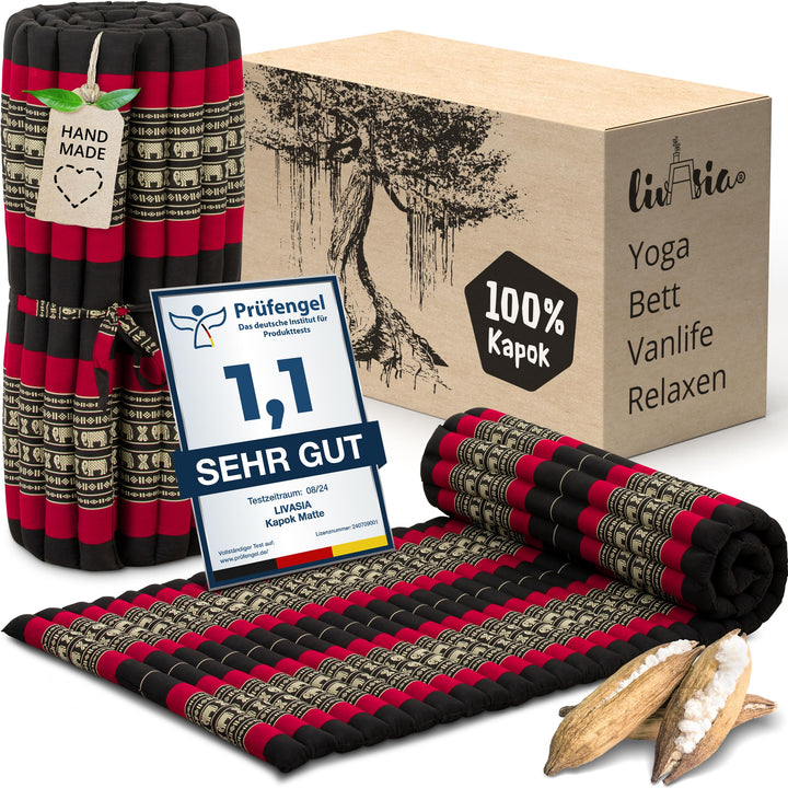 livasia Rollmatte Rollmatratze L-200x110x4,5cm, Gästebett Gästematratze 1 Person, Reisebett Kofferra