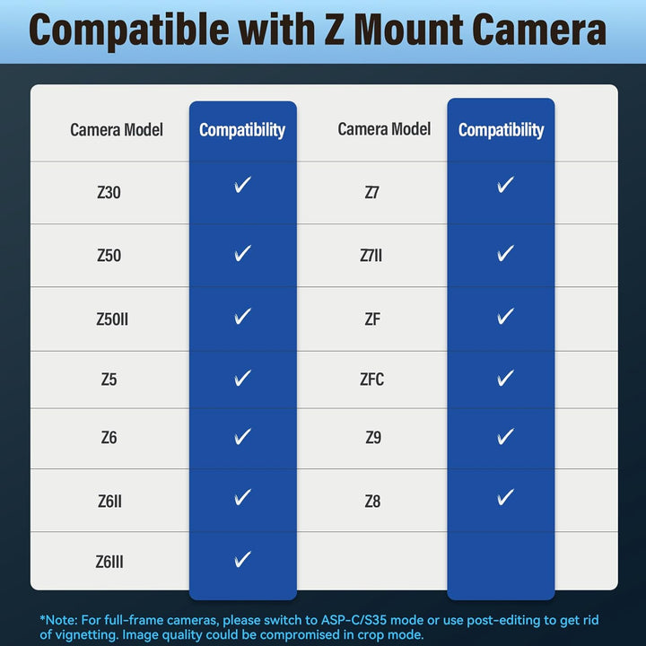 SIRUI 40mm T1.8 1.33X Anamorphotisches Objektiv, S35 Autofokus-Objektiv für Z-Mount-Kameras, Z5, Z5
