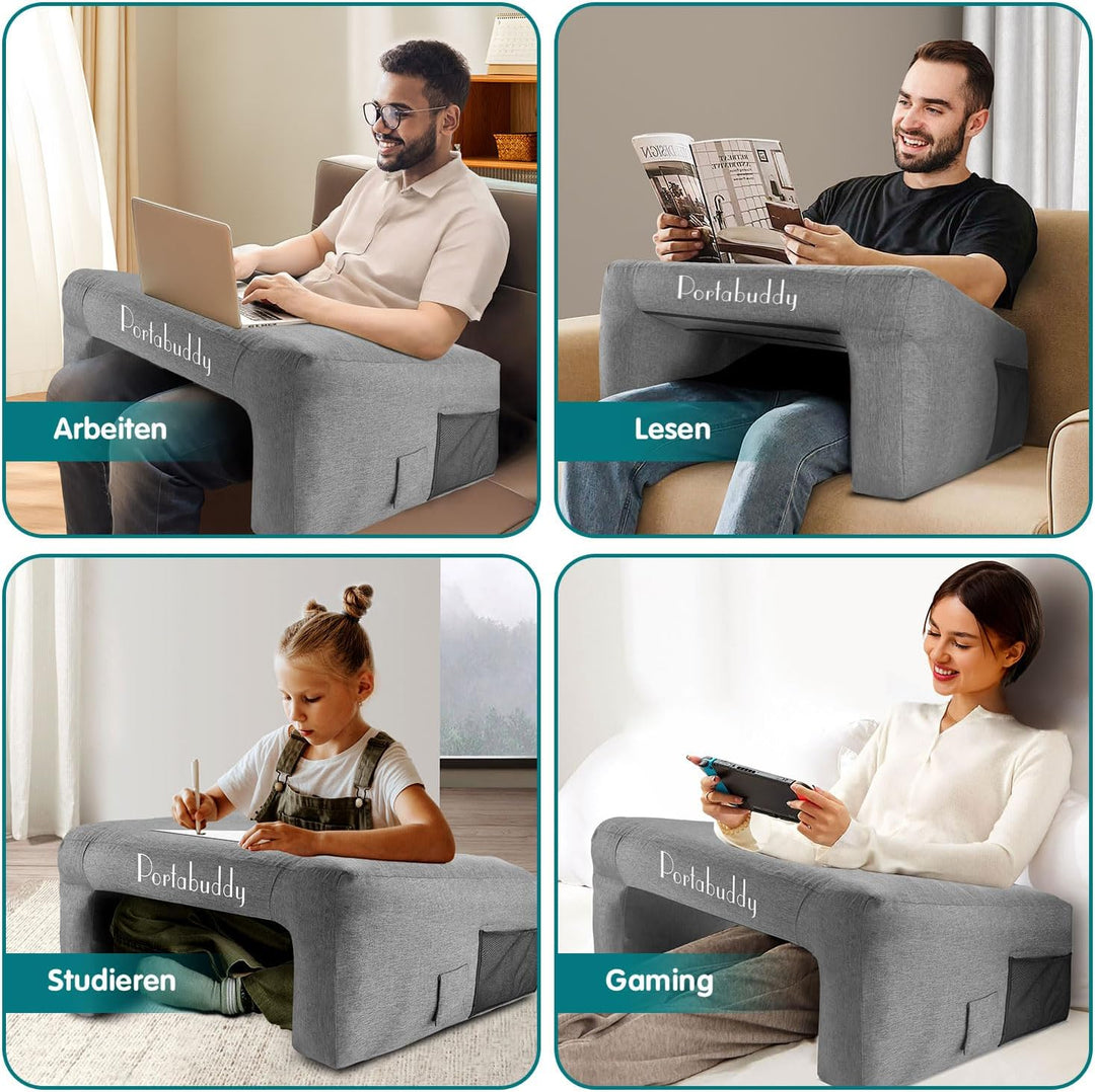 Aufblasbarer Gaming Lapdesk für Couch & Bett – für PS4/PS5/PS5 Slim/Xbox Gaming Laptoptisch mit Arma