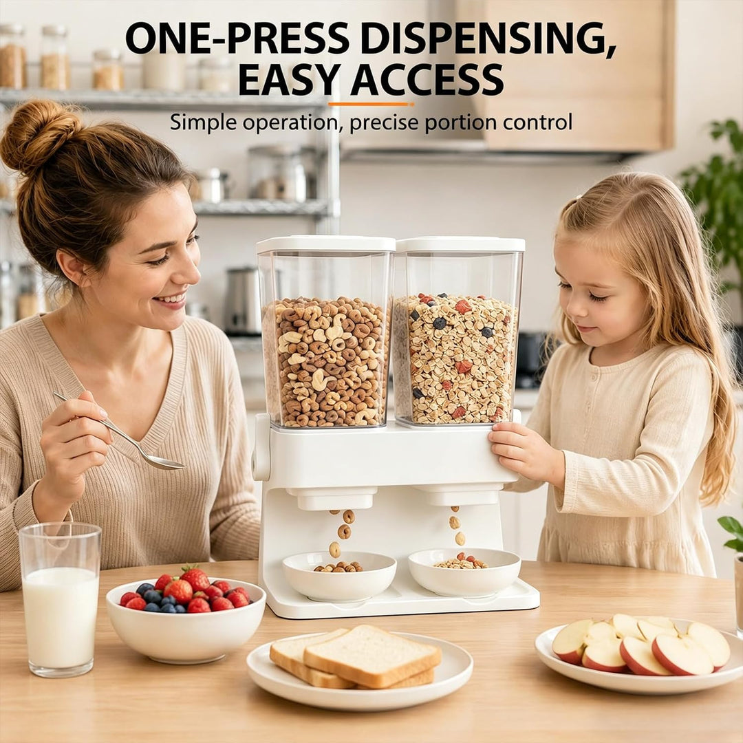 Müslispender 2er Pack, Doppelte 3L Luftdichte Müsli-Speicherkiste, Grosse Kapazität Cereal Dispenser