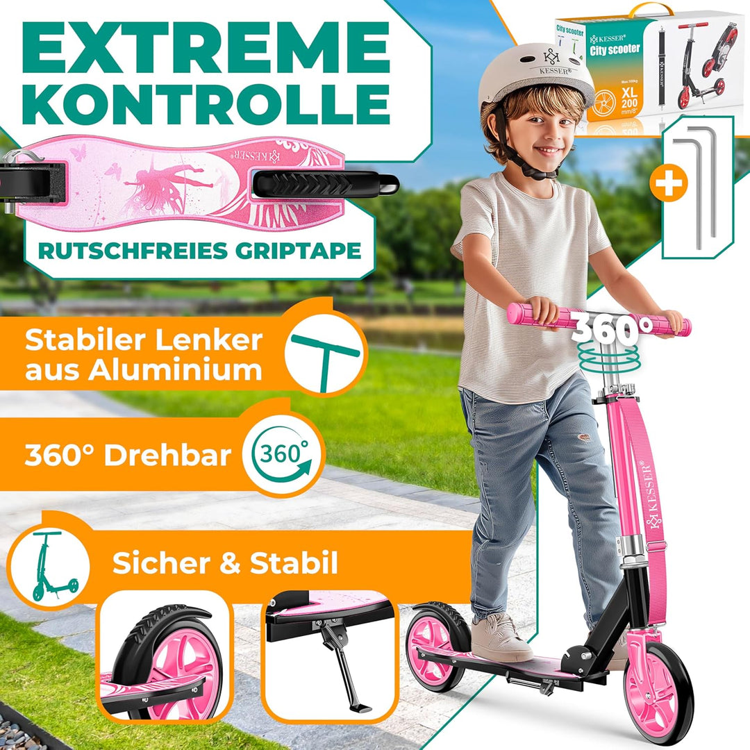 KESSER® Scooter Roller Kinderroller Cityroller Tretroller Kickroller klappbar höhenverstellbar, Kick