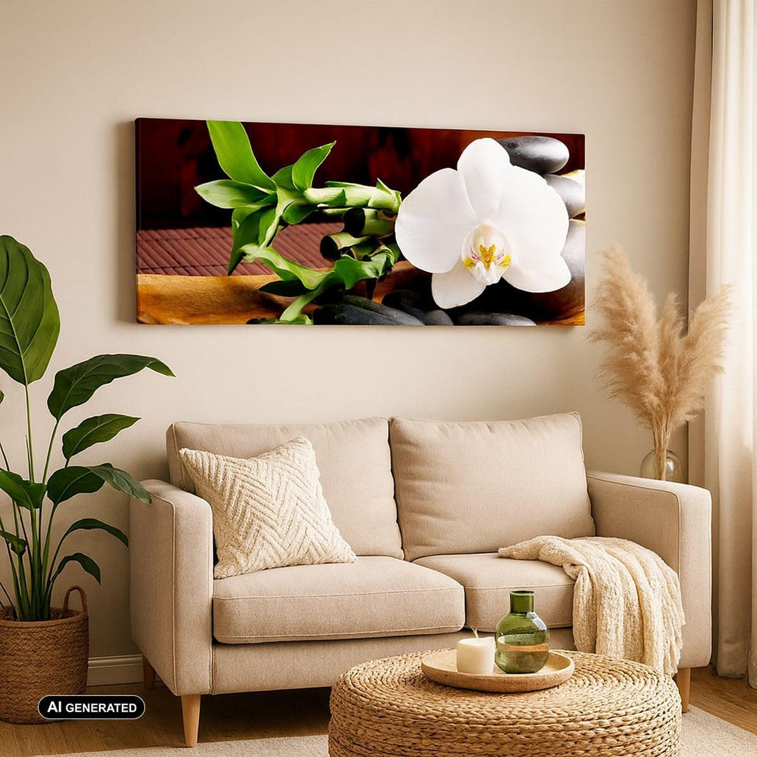 ARTTOR Wandbilder Dekoration Wohnzimmer Bambus Schönheit Dekoration Blume Bilder auf Leinwand 120x50