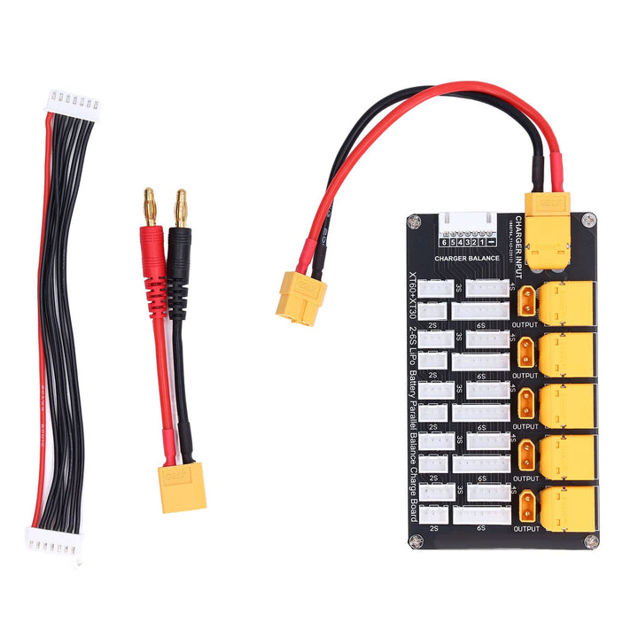 TICFOX Multi-Parallel-Ladeplatine Lipo-Akku-Ladeplatine Parallel XT30 XT60 Stecker 2?6S Lithium-Batt